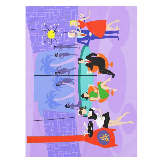 Retro tropische Cocktail-Party-Tischdecke Tischdecke (Vorderseite)