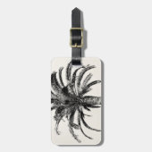 Retro tropische Insel-Palme in Schwarzweiss Gepäckanhänger (Vorderseite vertikal)
