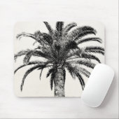 Retro tropische Insel-Palme in Schwarzweiss Mousepad (Mit Mouse)