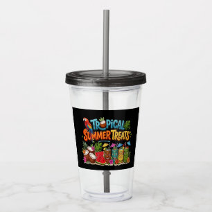 Retro-Tropische Sommer-Leckereien Tiki-Bar Acryltrinkbecher