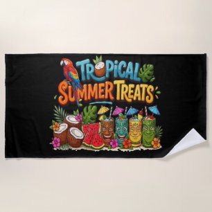 Retro-Tropische Sommerleckereien Tiki-Bar Strandtuch