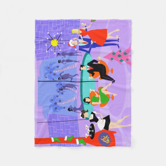 Retro tropische WeihnachtsParty-Fleece-Decke Fleecedecke (Vorderseite)