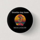 Retro-Tropischer Fruchtsmoothie-Shop Saftbar Button (Vorderseite)