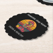 Retro-Tropischer Fruchtsmoothie-Shop Saftbar Untersetzer (angewinkelt)