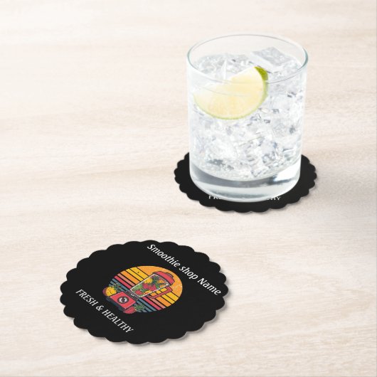 Retro-Tropischer Fruchtsmoothie-Shop Saftbar Untersetzer (Vor Ort)