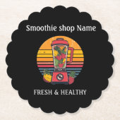 Retro-Tropischer Fruchtsmoothie-Shop Saftbar Untersetzer (Vorderseite)