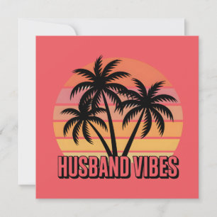 Retro-Tropischer-Sonnenuntergang-Ehemann-Vibes Feiertagskarte