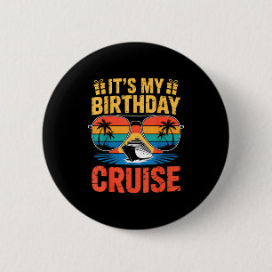 Retro-tropischer Sonnenuntergang Ozean Urlaub Gebu Button