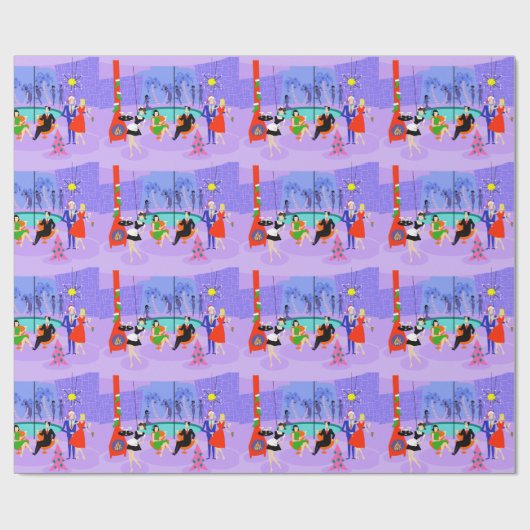 Retro tropisches geschenkpapier (Flach)