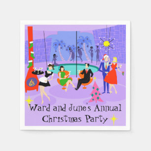 Retro Tropisches Weihnachtsfest Party Einweg Napki Serviette