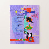 Retro tropisches WeihnachtsParty-Puzzlespiel Puzzle (Vertikal)