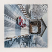 Retro Truck and Winter Covered Bridge Puzzle (Horizontal)
