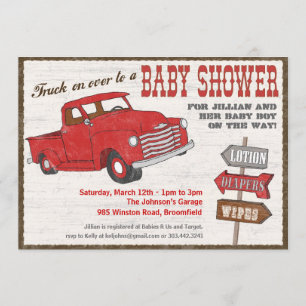 Retro Truck Kinderdusche Einladung