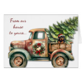 Retro Truck Rottweiler Hund Weihnachten (Vorderseite (Horizontal))