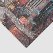 Retro Truck Vintag rotes Gelbgelb Rustikaler Fall Seidenpapier (Ausschnitt)