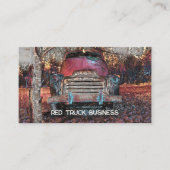 Retro Truck Vintag rotes Gelbgelb Rustikaler Fall Visitenkarte (Vorderseite)