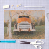 Retro Truck Vintager rostbrauner Rustikaler Fall Seidenpapier (Handwerk)