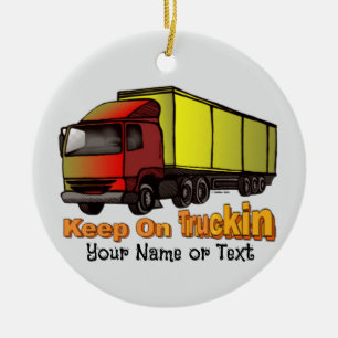 Retro Trucker 1 Keramik Ornament