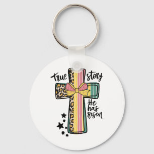 Retro True Story Leopard Cross Christians Oaster D Schlüsselanhänger