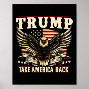 Retro Trump 2025 US-Flagge bringt Amerika zurück Poster
