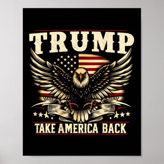 Retro Trump 2025 US-Flagge bringt Amerika zurück Poster (Vorne)