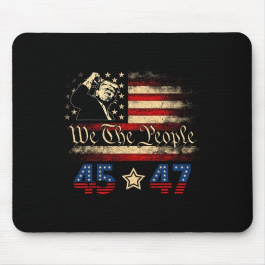Retro Trump 45 47 Presidential Election Gewinner i Mousepad (Vorne)