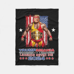Retro Trump Funny Wrestling Meme Trumpamania 2024 Fleecedecke