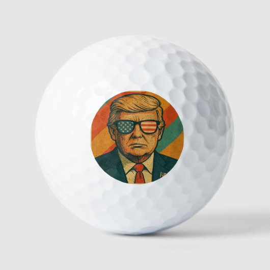 Retro Trump Golfball (Vorderseite)