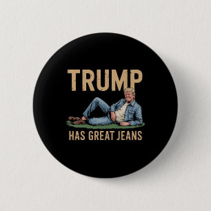 Retro Trump hat großartige Jeans Lustiges Meme Button