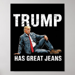 Retro Trump Hat Große Jeans Meme 1 Poster
