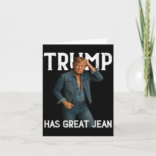 Retro Trump hat große Jeans Meme Karte (Vorderseite)