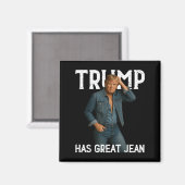 Retro Trump hat große Jeans Meme Magnet (Vorderseite/Rückseite)