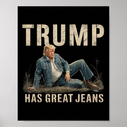 Retro Trump Hat Große Jeans Meme Poster (Vorne)