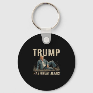 Retro Trump Hat Große Jeans Meme  Schlüsselanhänger