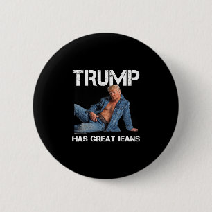 Retro Trump Hat Große Jeans Meme Vintage Button