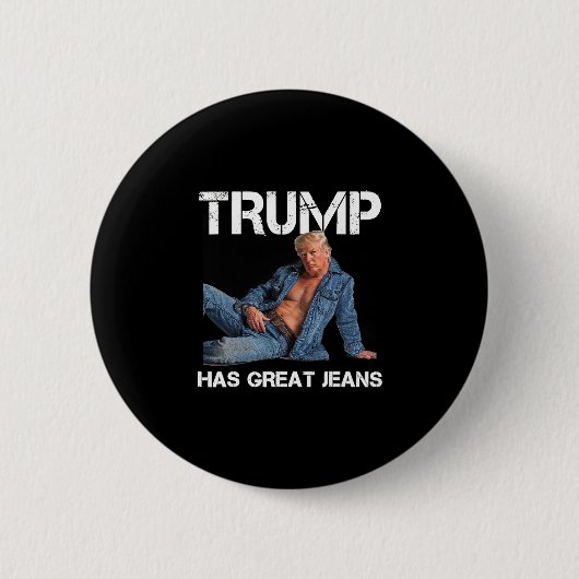 Retro Trump Hat Große Jeans Meme Vintage Button (Vorderseite)