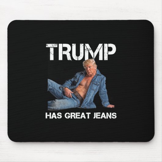 Retro Trump Hat Große Jeans Meme Vintage Mousepad (Vorne)
