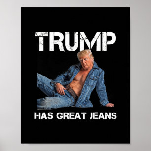 Retro Trump Hat Große Jeans Meme Vintage  Poster