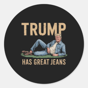 Retro Trump hat tolle Jeans Lustiges Meme Runder Aufkleber