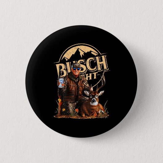 Retro Trump Hunting Deer Funny Beer Drinking Hunti Button (Vorderseite)