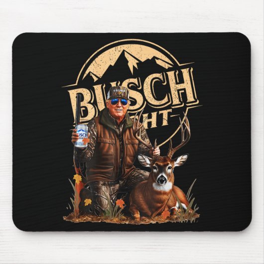 Retro Trump Hunting Deer Funny Beer Drinking Hunti Mousepad (Vorne)
