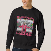 Retro Trump Ich werde Zuhause für Weihnachten Trum Sweatshirt (Vorderseite)