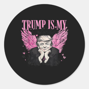 Retro Trump ist der Valentinstag Trumps Runder Aufkleber