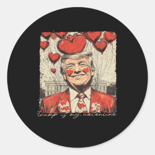 Retro Trump ist der Valentinstag Trumps Runder Aufkleber