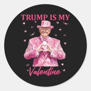 Retro Trump ist mein Valentine Trump Tag 1 Runder Aufkleber