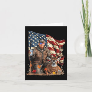 Retro Trump Jagd auf Hirsch Funny Beer Drink Bier Karte