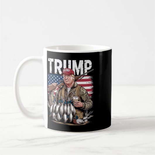 Retro Trump Jagd Duck Hallo Jagd Saison uns F Kaffeetasse (Links)
