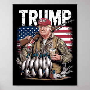 Retro Trump Jagd Duck Hallo Jagd Saison uns F Poster