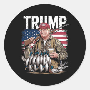 Retro Trump Jagd Duck Hallo Jagd Saison uns F Runder Aufkleber