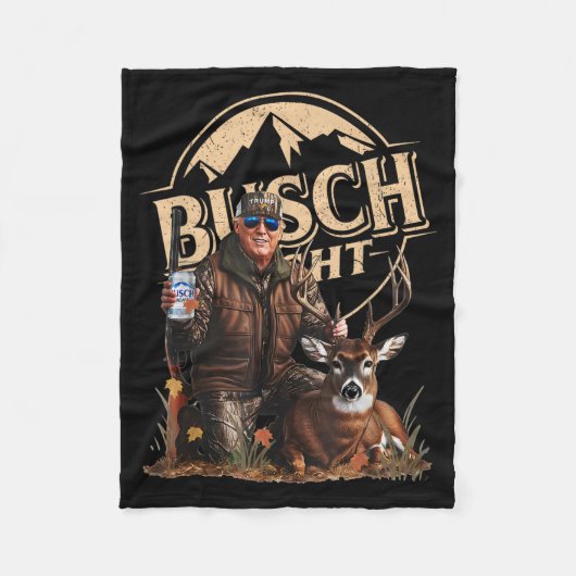 Retro Trump Jagd Hirsch Funny Drink Beer Hunti Fleecedecke (Vorderseite)